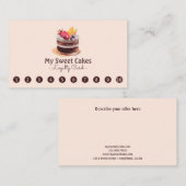 水エレガント色ケーキ10パンチカスタマーロイヤリティ ロイヤリティカード (正面/裏面)