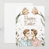 水エレガント色ゲイカップル復活祭カード シーズンカード (正面/裏面)