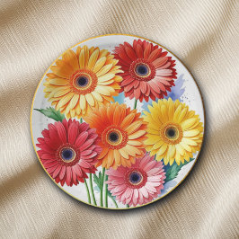 水エレガント色ゲルベラ ペーパープレート