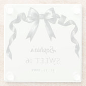 水エレガント色コケットブラックボウ甘い16 ガラスコースター (裏面)