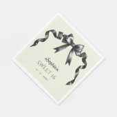 水エレガント色コケットブラックボウ甘い16 スタンダードランチョンナプキン (角)