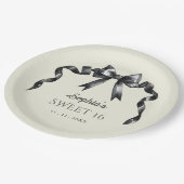 水エレガント色コケットブラックボウ甘い16 ペーパープレート (アングル)