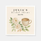 水エレガント色コーヒーブライダルシャワー スタンダードカクテルナプキン (正面)