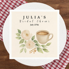 水エレガント色コーヒーブライダルシャワー スタンダードカクテルナプキン