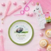 水エレガント色サッカー赤ちゃんシャワー ペーパープレート (パーティー)