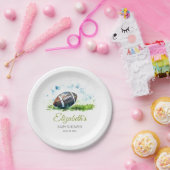 水エレガント色サッカー赤ちゃんシャワー ペーパープレート (パーティー)