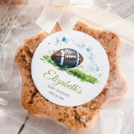 水エレガント色サッカー赤ちゃんシャワー ラウンドシール