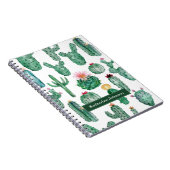水エレガント色サボテン花の植物パターン ノートブック (右側)