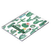 水エレガント色サボテン花の植物パターン ノートブック (左側)