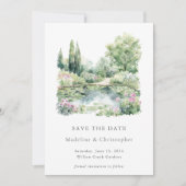 水エレガント色サマーガーデンランドスケー結婚ズ セーブザデート (正面)