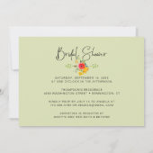 水エレガント色サマー花模様ブライダルシャワー 招待状 (裏面)