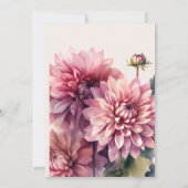 水エレガント色サンゴとピンクダリア結婚ズ 招待状 (裏面)