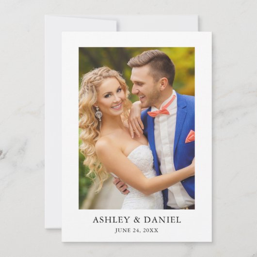 水エレガント色サンゴフローラ金ゴールドフレーム写真 招待状 (裏面)