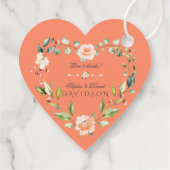 水エレガント色サンゴ花リース結婚ズ フェイバータグ (裏面)