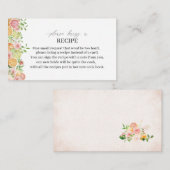 水エレガント色シトラスピンクの花Aレシピca エンクロージャーカード (正面/裏面)