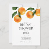 水エレガント色シトラスフルーツブライダルシャワー 招待状 (正面)