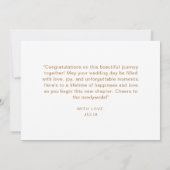 水エレガント色シャンパンハッピーウェディングデー カード (裏面)