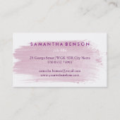 水エレガント色シンプル(ばちゃばちゃ)跳ねるパープルグレー 名刺 (裏面)