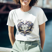 水エレガント色ジェミニ〔占星術の〕十二宮図カスタム Tシャツ