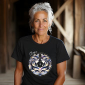 水エレガント色ジェミニ〔占星術の〕十二宮図カスタム Tシャツ