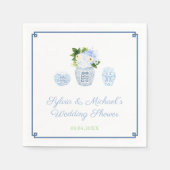 水エレガント色ジンジャージャーウェディングシャワーパーティー スタンダードカクテルナプキン (正面)