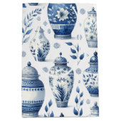 水エレガント色ジンジャーズ柄 ミディアムペーパーバッグ (正面)