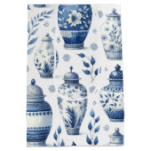 水エレガント色ジンジャーズ柄 ミディアムペーパーバッグ (裏面)