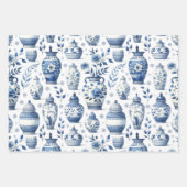 水エレガント色ジンジャーズ柄 ラッピングペーパーシート (正面3)