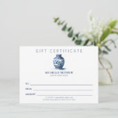 水エレガント色ジンジャー瓶ギフト証明書 (スタンド正面)