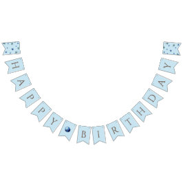 水エレガント色スイートブルーベリーハッピーバースデー バンティングフラッグ