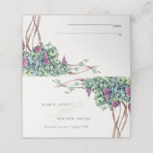 水エレガント色スクリプトグレープ結婚ライン プレイスカード (外部開封)