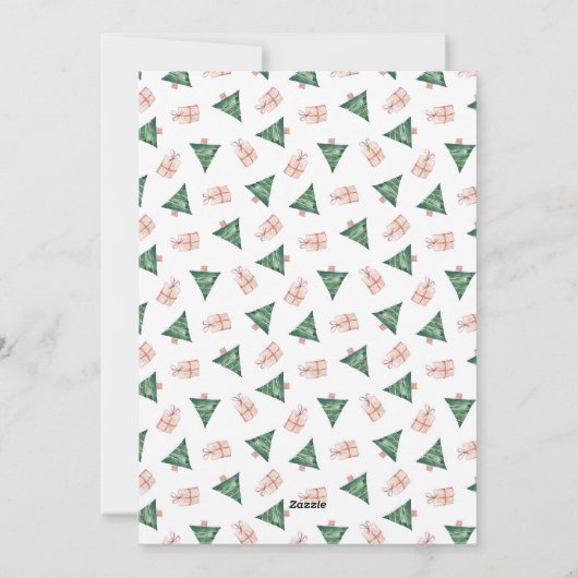 水エレガント色スクリプト写真クリスマス シーズンカード (裏面)