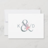 水エレガント色スケッチ幾何学的ウェディングRSVP 出欠カード (裏面)