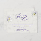 水エレガント色スタイル結婚式RSVPカード 出欠カード (正面/裏面)