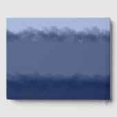 水エレガント色ストライプ海ビーチ結婚式 ゲストブック (裏面)