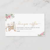 水エレガント色ストーク赤ちゃん女の子の赤ちゃんシャワー直径 エンクロージャーカード (正面)