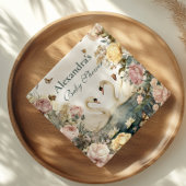 水エレガント色スワン赤ちゃんシャワー スタンダードカクテルナプキン