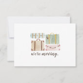 水エレガント色スーツケース引っ越し祝いパーティー 招待状 (正面)