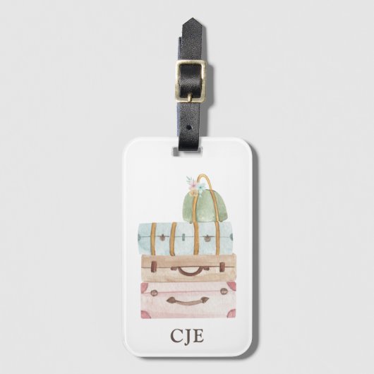 水エレガント色スーツケース荷物 ラゲッジタグ (正面縦)