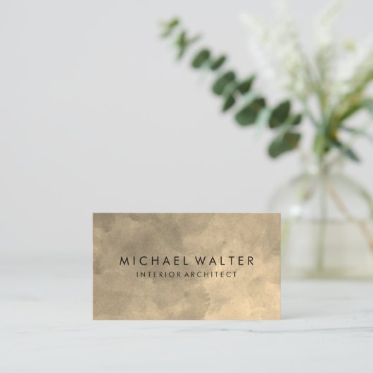 水エレガント色セピア 名刺 (スタンド正面)