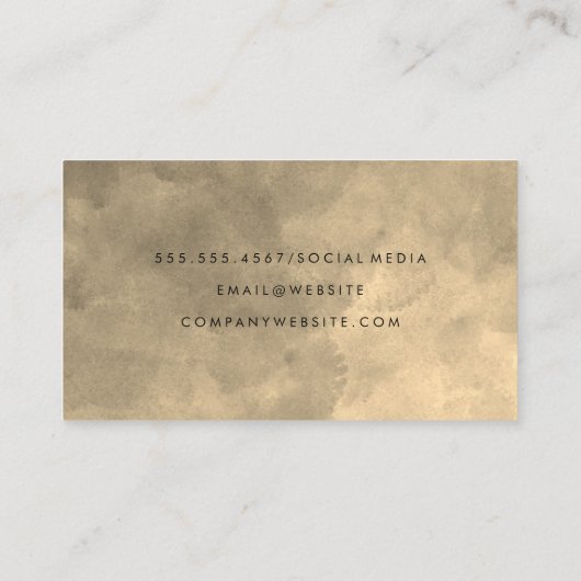 水エレガント色セピア 名刺 (裏面)