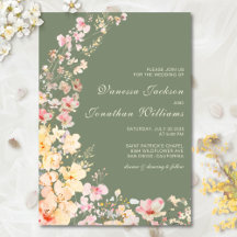 水エレガント色セージ緑の野花結婚の