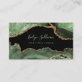水エレガント色セージ緑色瑪瑙 名刺 (正面)