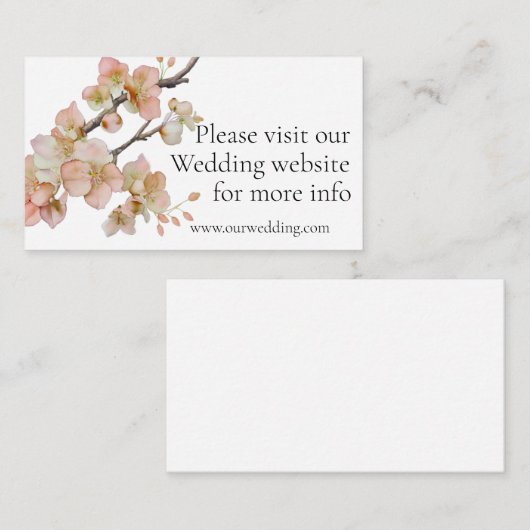 水エレガント色ソフトオレンジ色ピンク春花 エンクロージャーカード (正面/裏面)