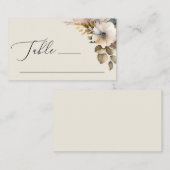 水エレガント色ソフトガーデンフローラボホ結婚ズ プレイスカード (正面/裏面)
