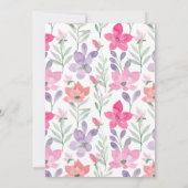 水エレガント色ソフトパステルピンクブライダルシャワー 招待状 (裏面)