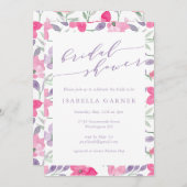 水エレガント色ソフトパステルピンクブライダルシャワー 招待状 (正面/裏面)