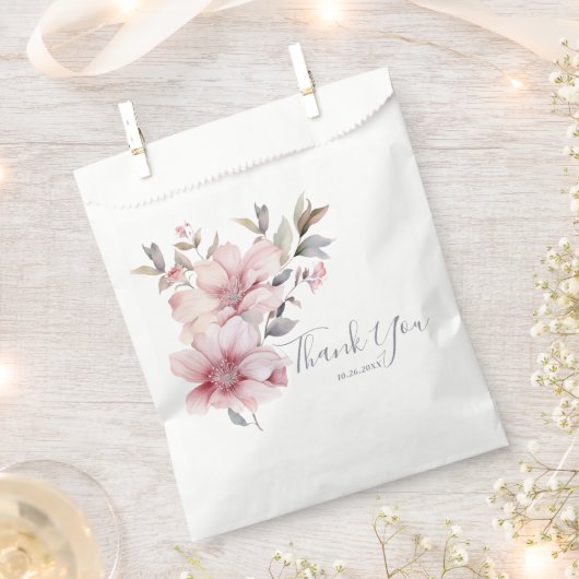水エレガント色ソフトピンクフローラありがとう フェイバーバッグ (クリップ留めされた状態)