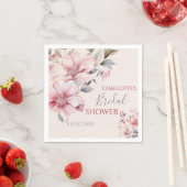 水エレガント色ソフトピンクフローラブライダルシャワー スタンダードカクテルナプキン (インサイチュ)