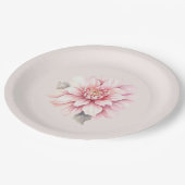 水エレガント色ソフトピンクローズブライダルシャワー ペーパープレート (アングル)